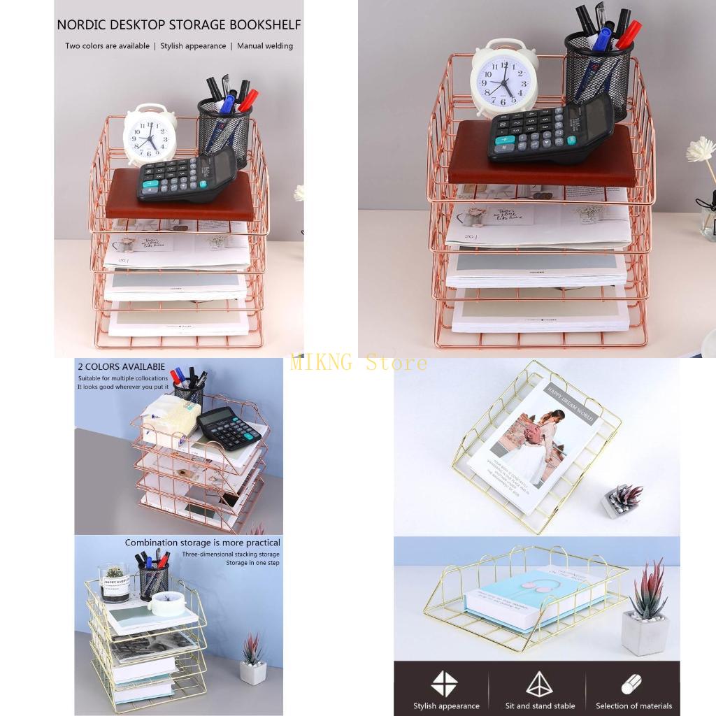 Letter Tray Desk - Modern Stackable Letter Tray Desktop Under