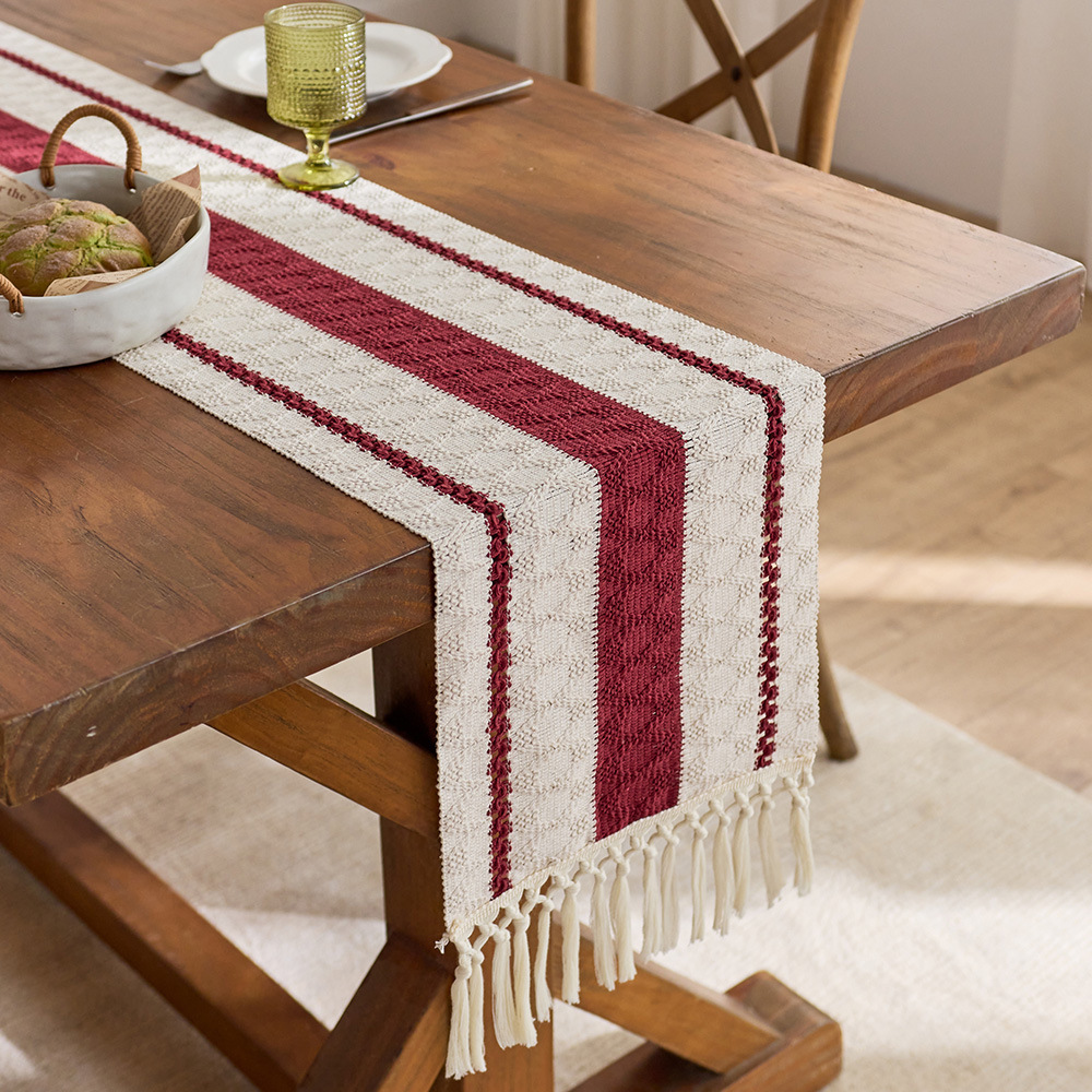 Home Office News - White And Red Dining Table Flags