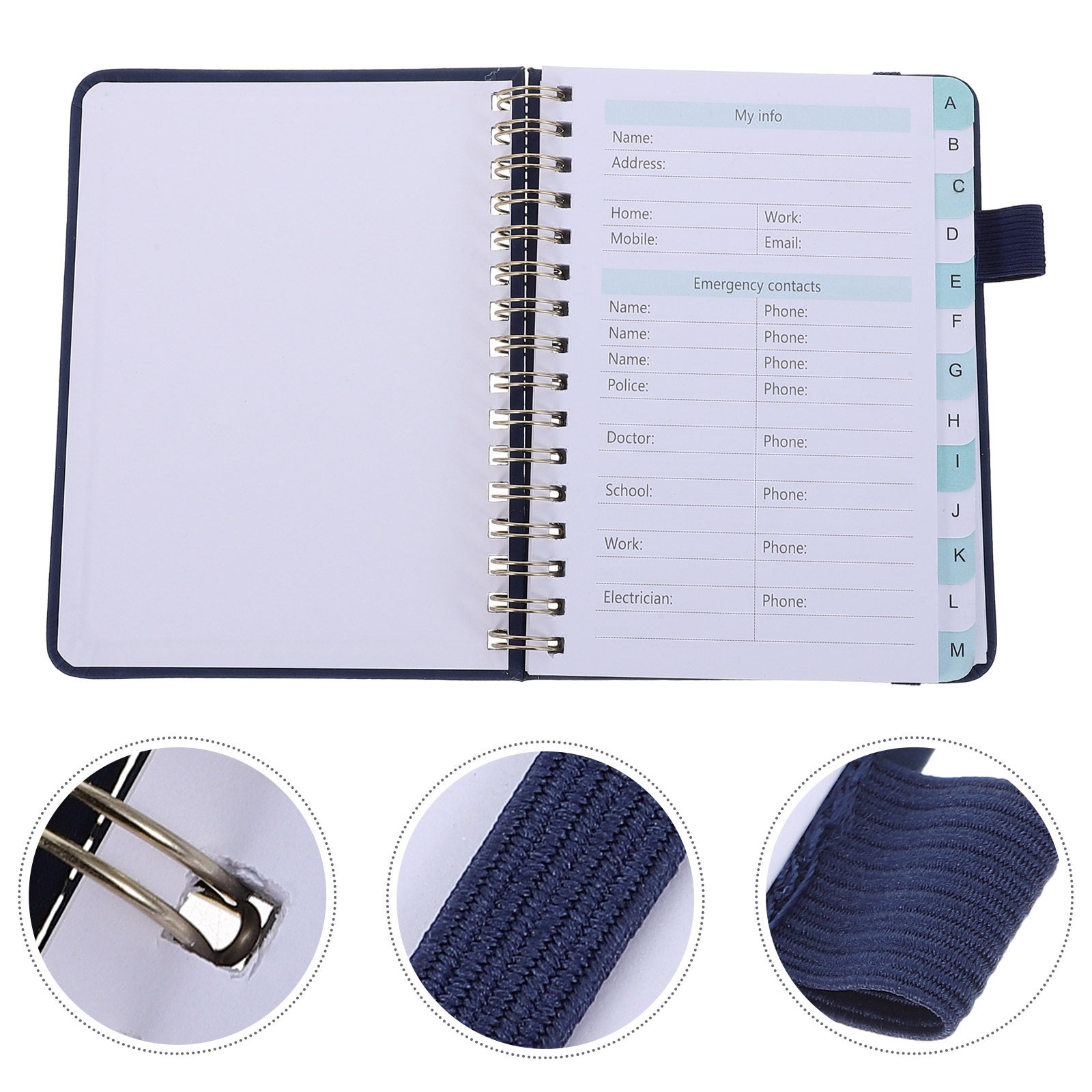 Address Home Office - Hardcover Spiral Address Phone Book Notebook