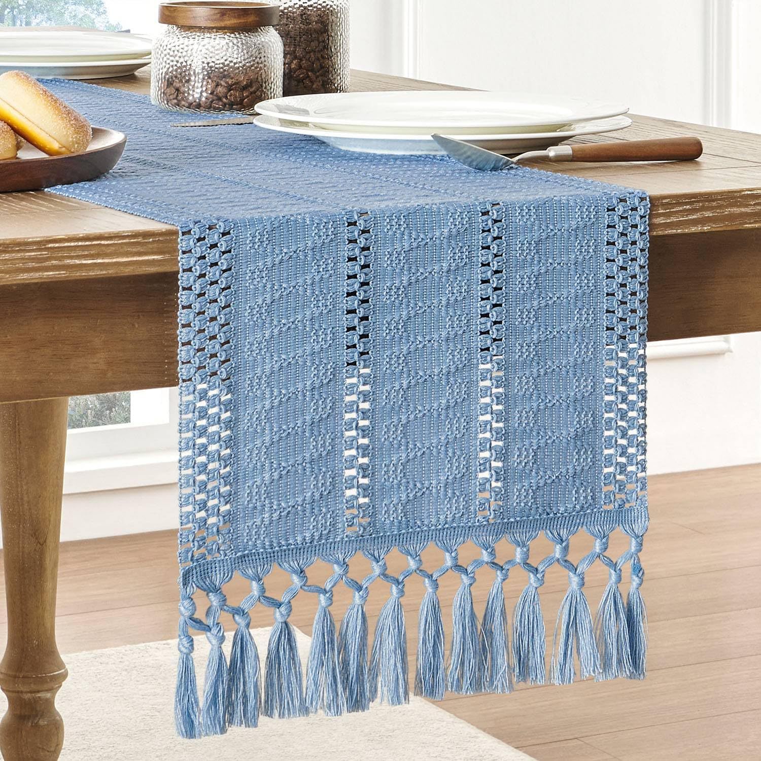 Beige Boho Linen Table Runner  - Home Office News review and price
