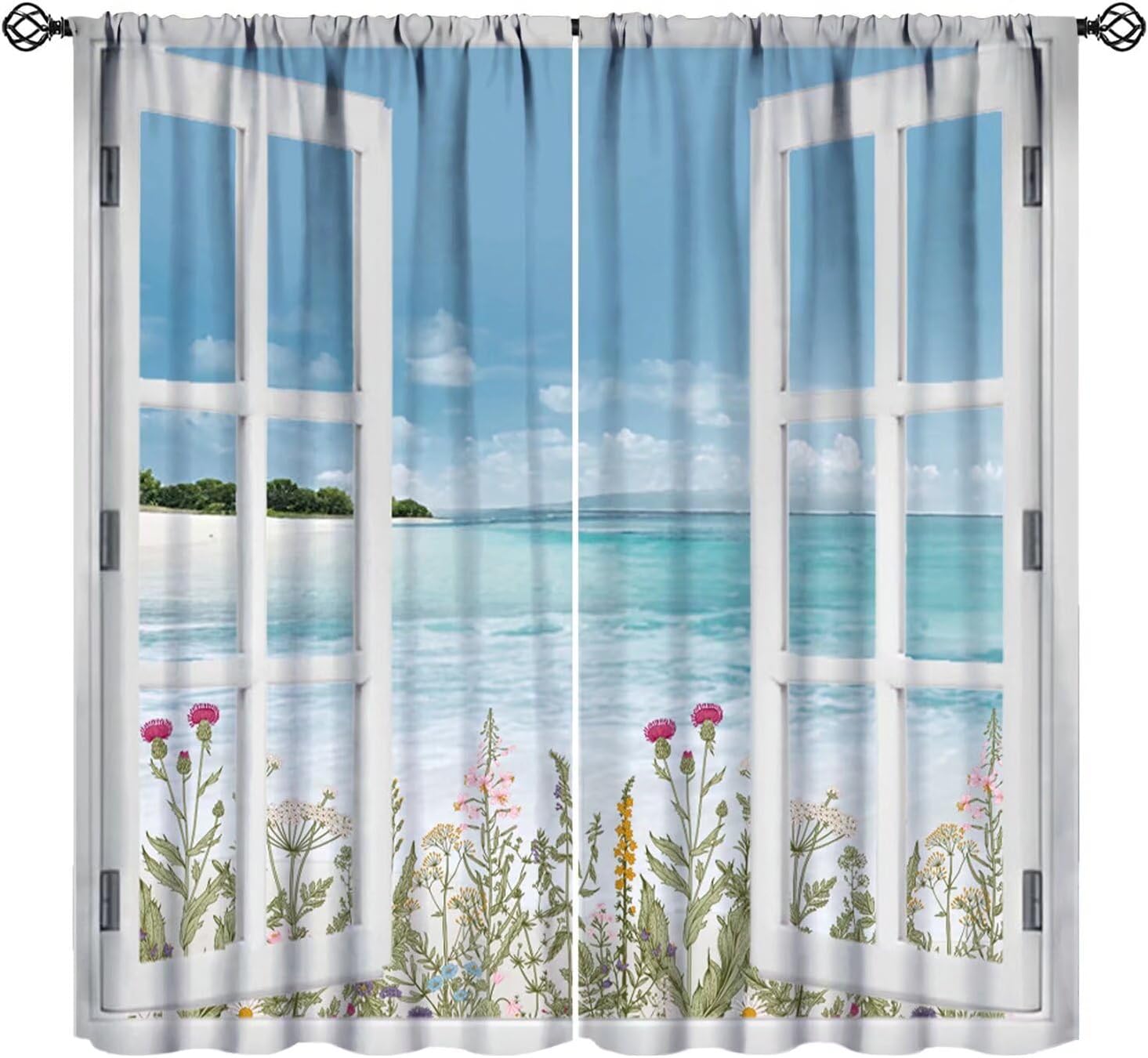 Polyester Tropical Coastal Bea - Home Office With View review and price