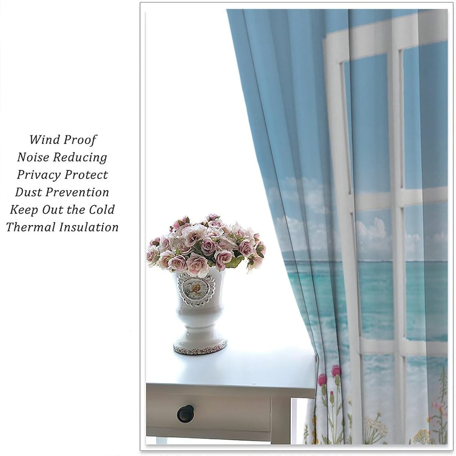 Polyester Tropical Coastal Bea - Home Office With View review and price
