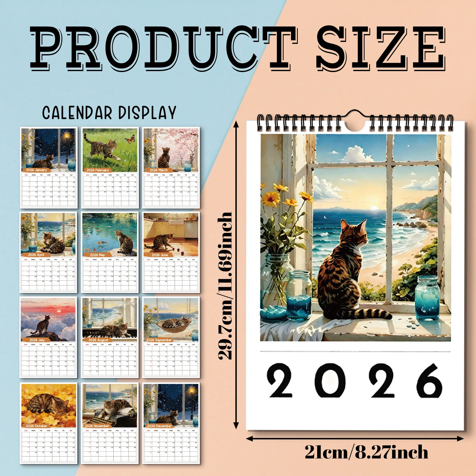 1PC 2026 Wall Calendar, Window - Home Office With View review and price