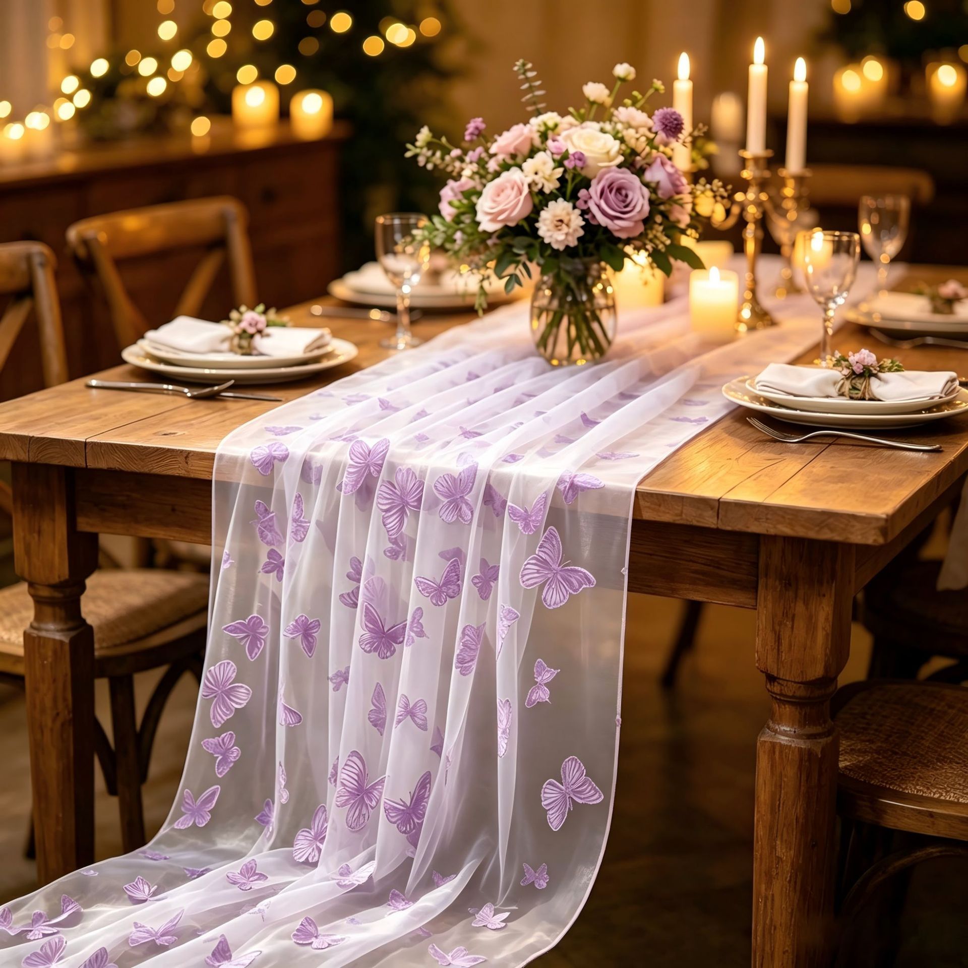 Nylon Tulle Flocked Butterfly  - Home Office News review and price