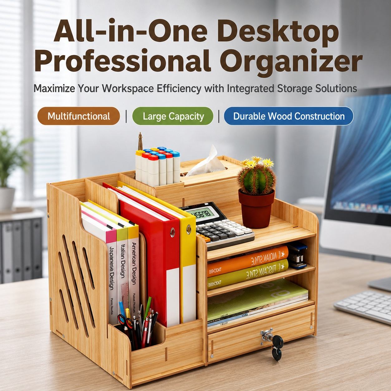 Home Organizer Rack Wooden Des - Letter Tray Desk review and price