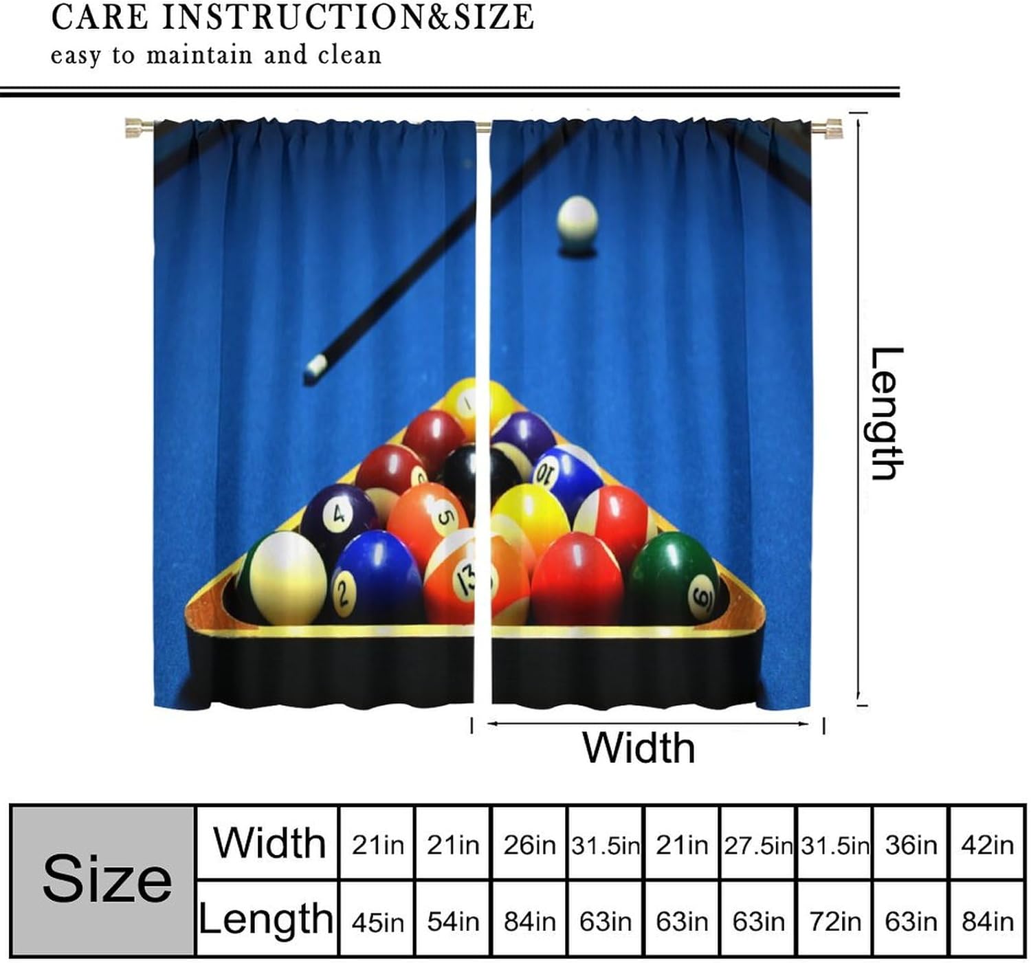 Billiard Sports Curtains, High - Home Office With View review and price
