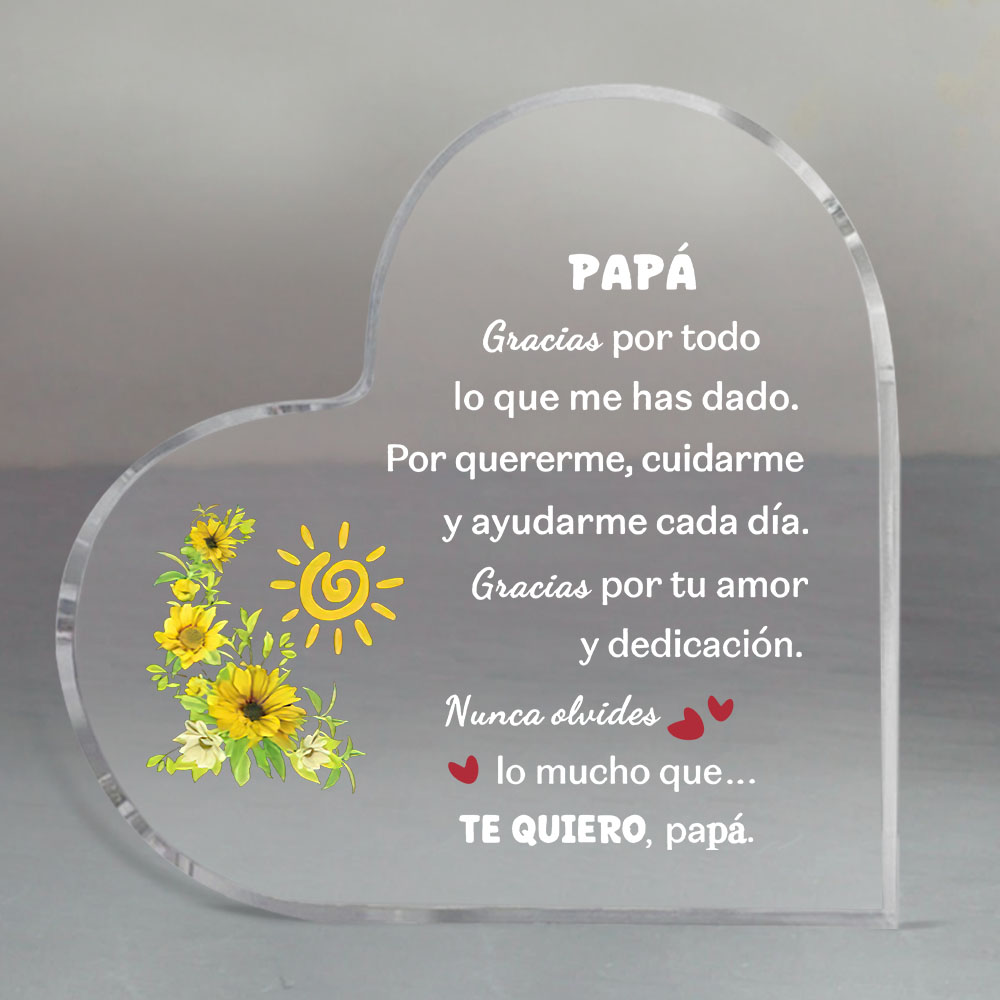 Spanish dad heart-shaped acryl - Home Office Logo review and price