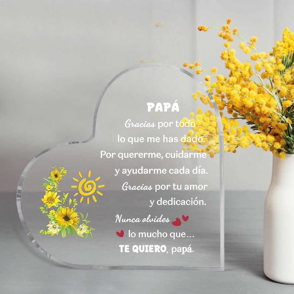 Spanish dad heart-shaped acryl - Home Office Logo review and price