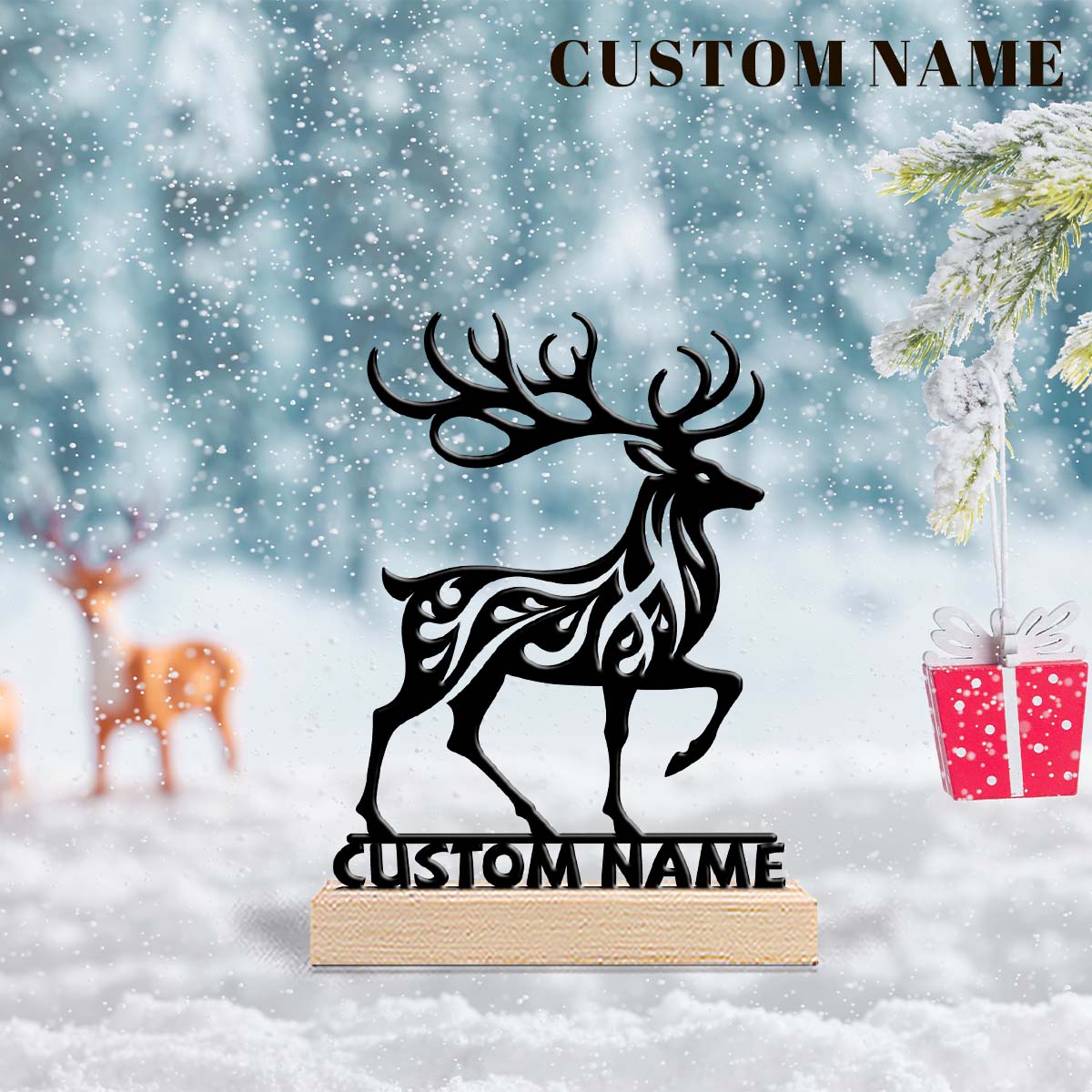 1Pc Csutom  Running Deer Woode - Home Office Gifts review and price