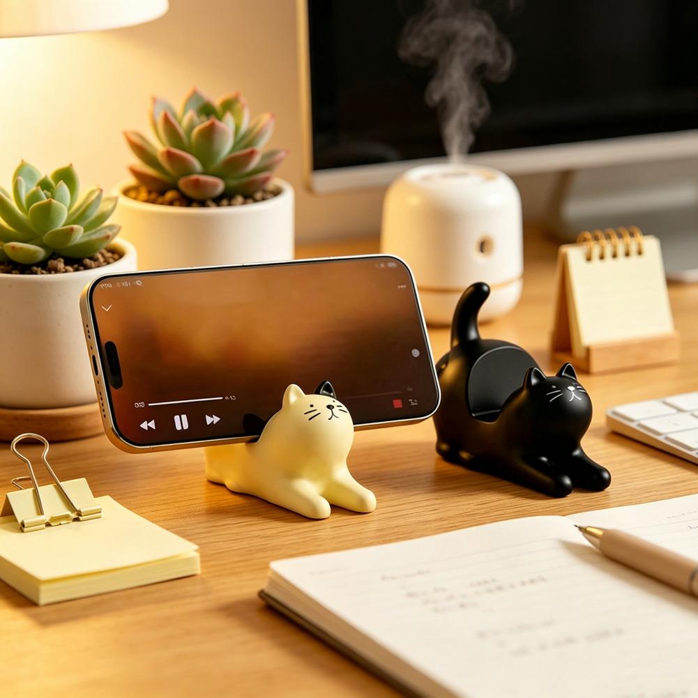 Weighted Phone Stand Cute Cat  - Home Office With View review and price