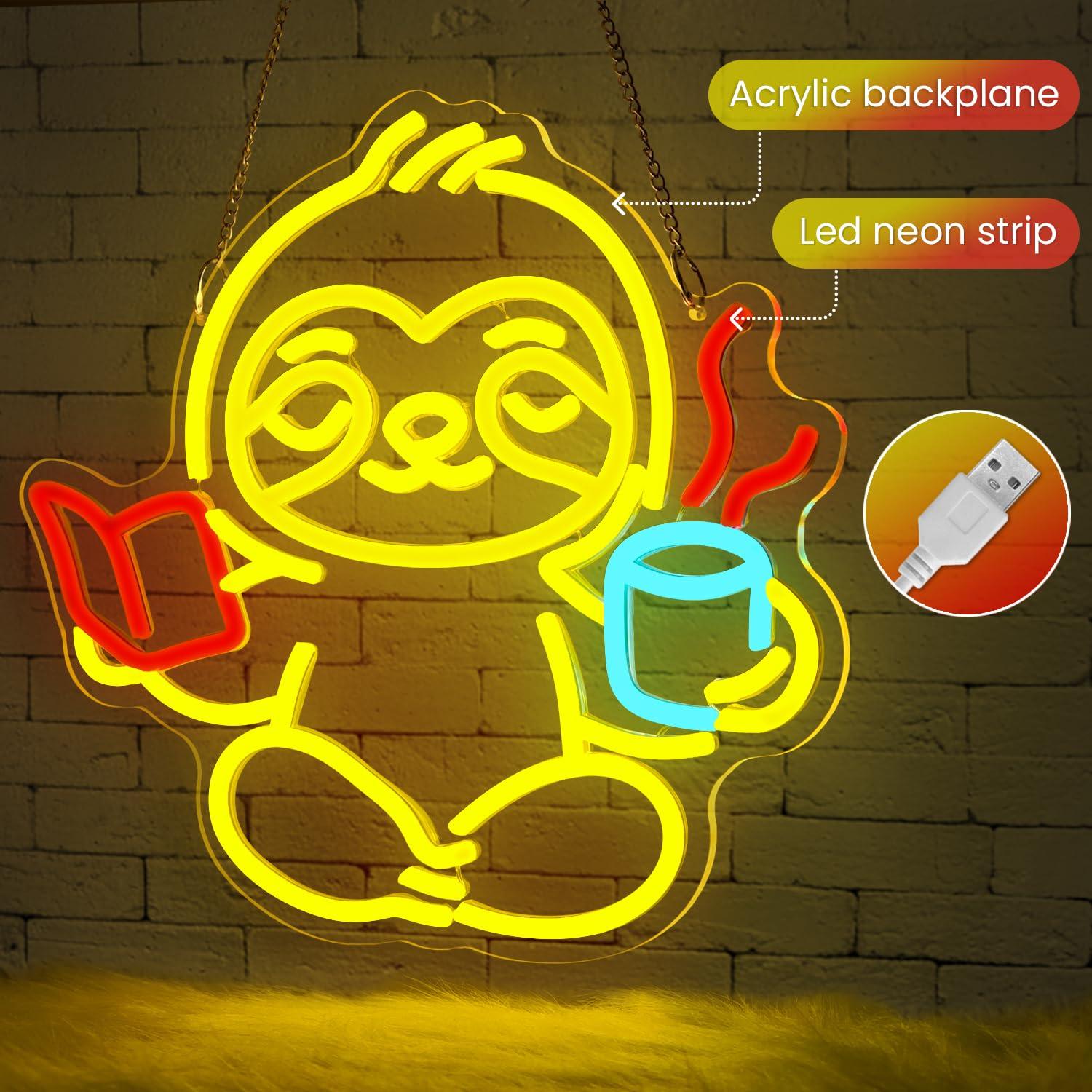 Sloth Neon Sign USB Dimmable L - Home Office Gifts review and price
