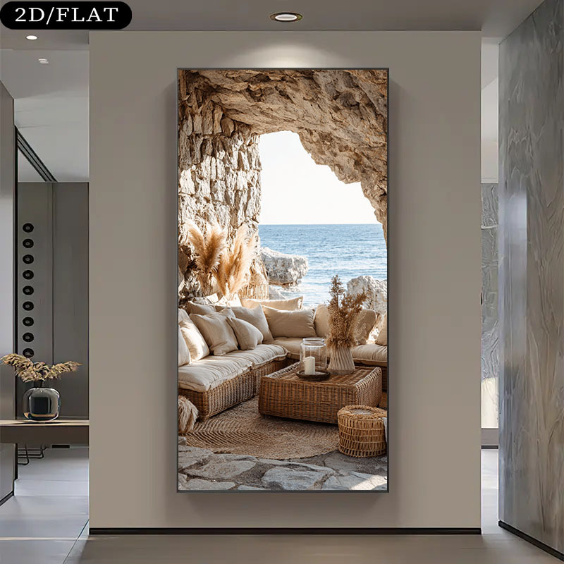 Extra Large Coastal Beach Cave - Home Office With View review and price