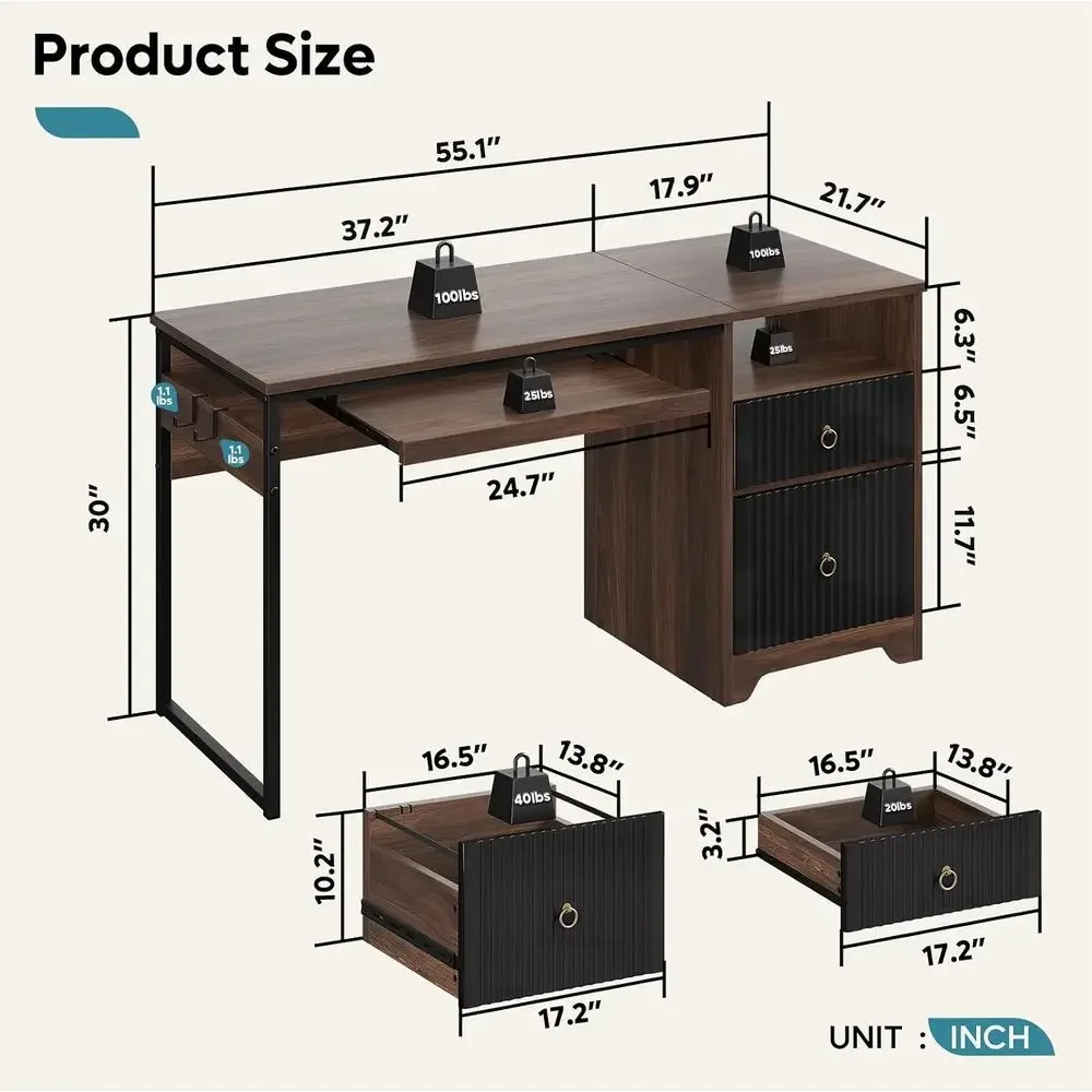55 Cherry Wood Computer Desk w - Letter Tray Desk review and price