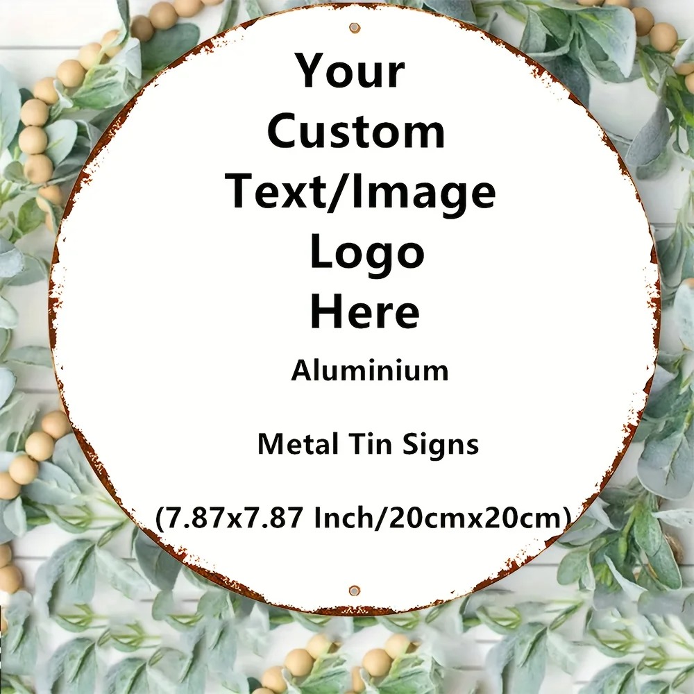 Custom Round Tin Sign - Vintag - Home Office Logo review and price